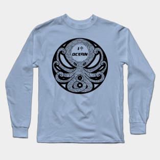 Graphic octopus (black version) Long Sleeve T-Shirt